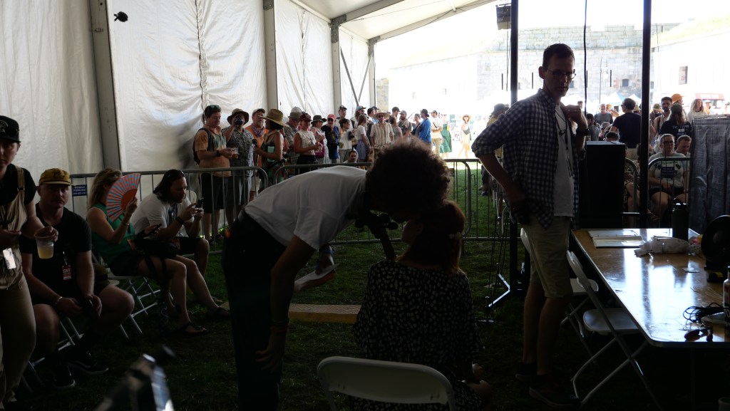 words of affirmation to chiara before she took stage to open the festival with a bach cello suite